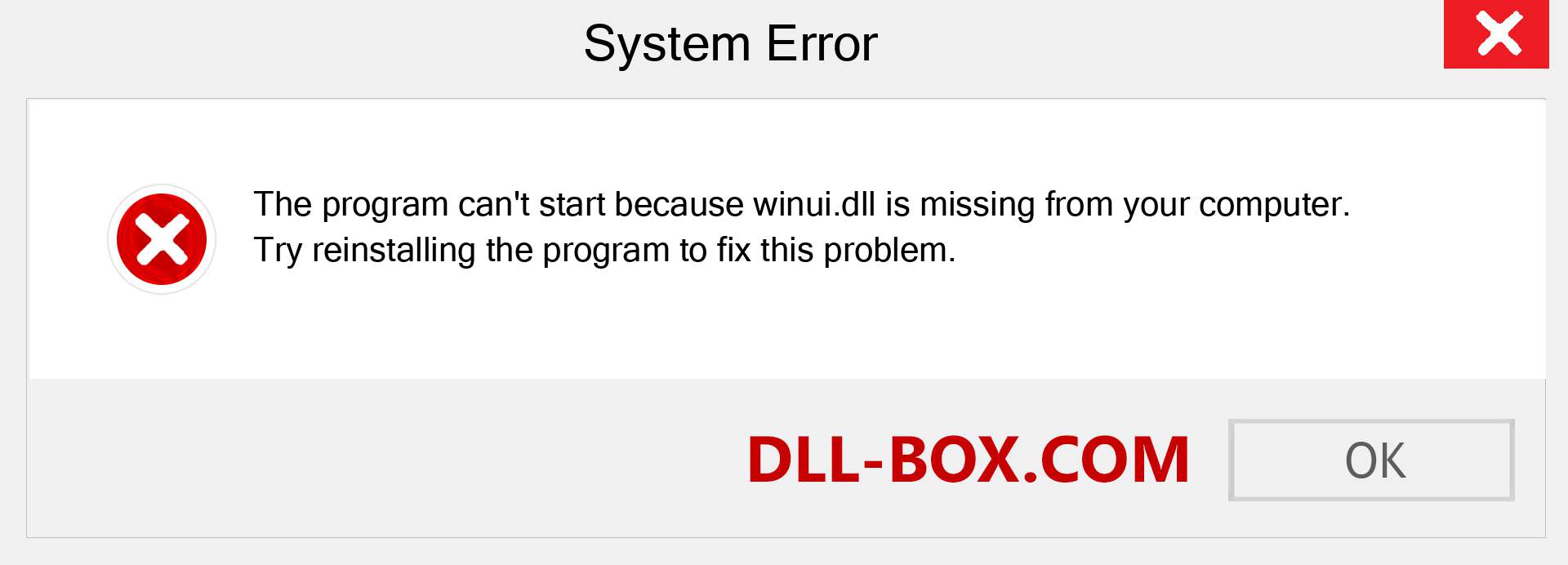  winui.dll file is missing?. Download for Windows 7, 8, 10 - Fix  winui dll Missing Error on Windows, photos, images