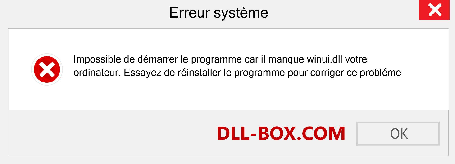 Le fichier winui.dll est manquant ?. Télécharger pour Windows 7, 8, 10 - Correction de l'erreur manquante winui dll sur Windows, photos, images